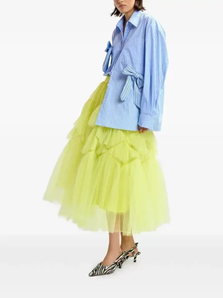 Koszula Essentiel Antwerp z kokardką w paski niebieska