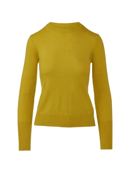 Pulover Kinross Cashmere din cașmir cu decolteu rotund galben