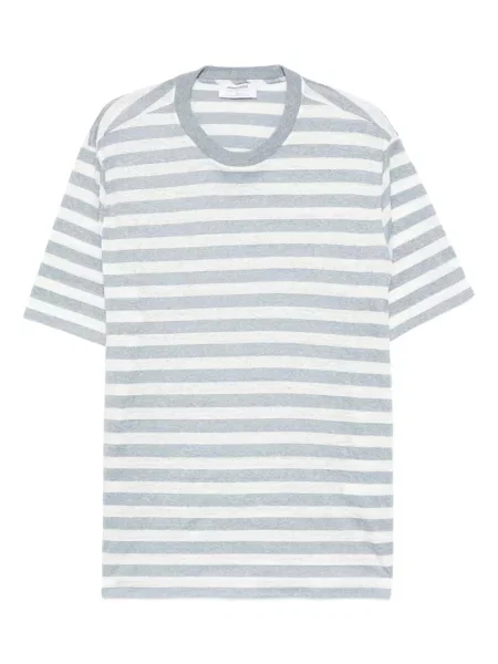 Tricou Gran Sasso cu dungi cu decolteu rotund gri
