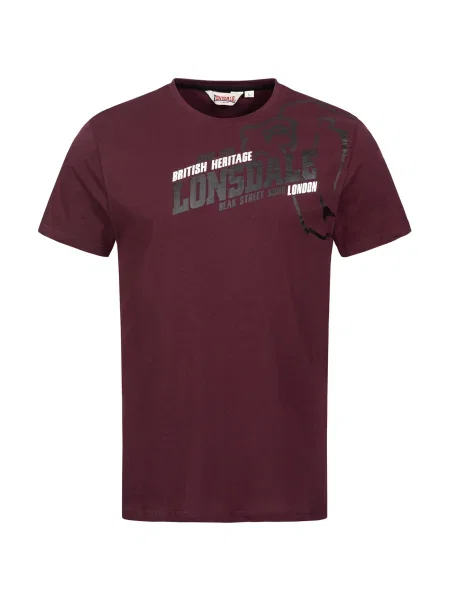 LONSDALE Tricou Walkley roșu / negru alb