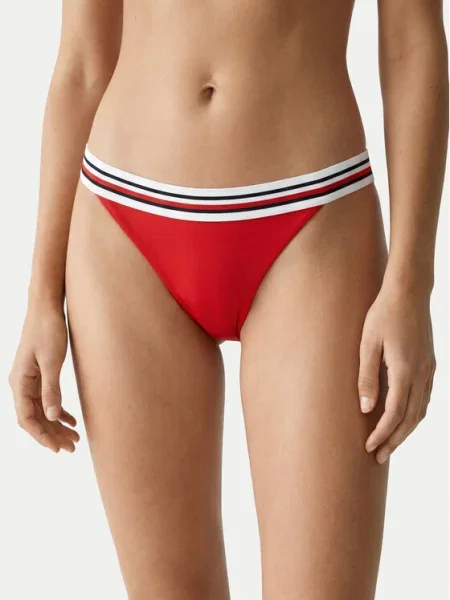 Tommy Hilfiger Underwear Slip costum de baie CHEEKY portocaliu neon / negru alb