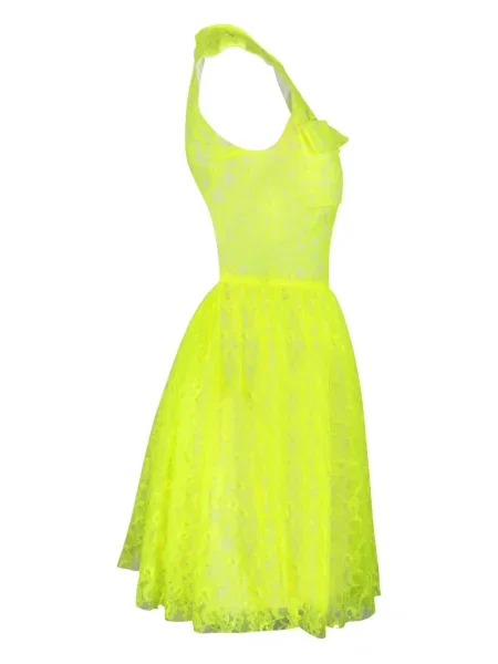 Rochie mini Msgm fără mâneci din dantelă de costum galben