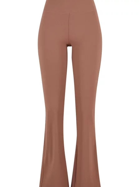 Urban Classics Leggings Ladies Flared Leggings Rib deschis maro