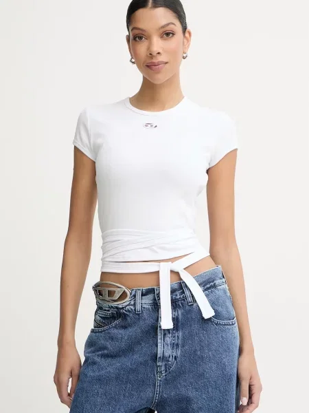 Diesel crop top pentru femei din alb