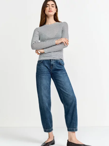 Pasek Rich & Royal w paski z długim rękawem biały