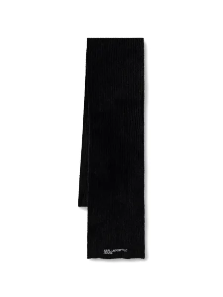 Fular Karl Lagerfeld Jeans cu broderie negru