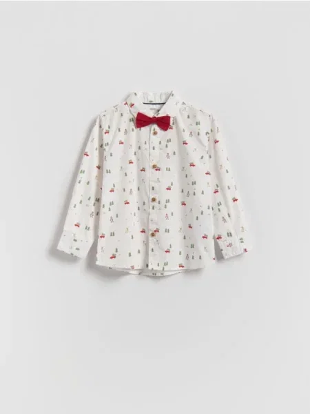 Reserved Świąteczna koszula biały