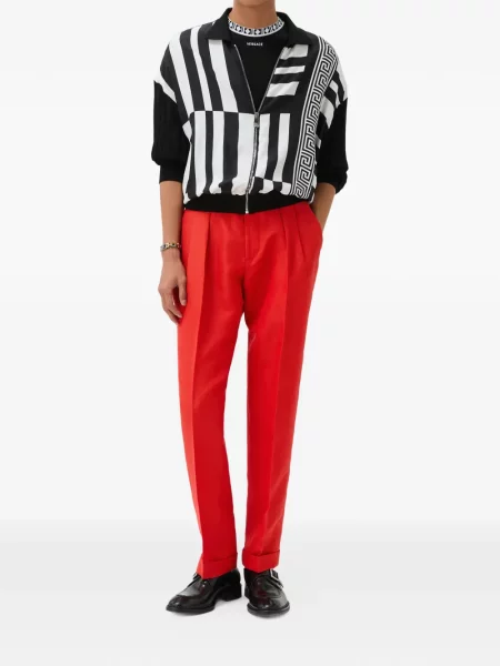 Pantaloni Versace de lână business roșu