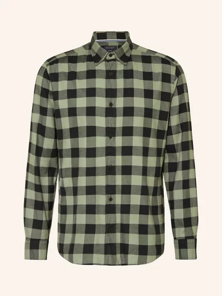 Olymp Košile Casual Regular Fit olivová/ tmavě modrá