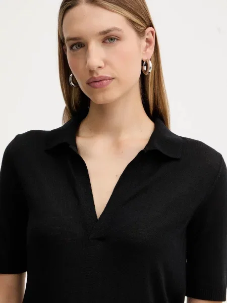 Simona Corsellini polo wełniane czarny