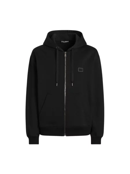 Bluza z kapturem Dolce And Gabbana z kapturem z logo czarna