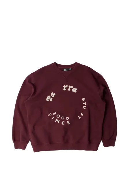 Hanorac crewneck By Parra cu decolteu rotund roșu