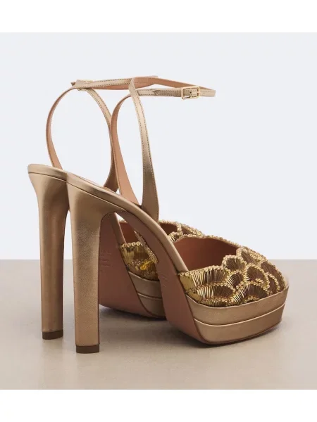 Sandale Aquazzura din piele cu platformă maro