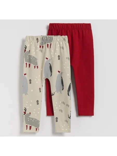 Reserved 2 darab pamutban gazdag leggings bézs