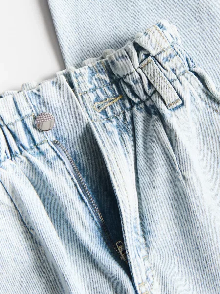 Reserved Джинси wide leg з вишивкою синій