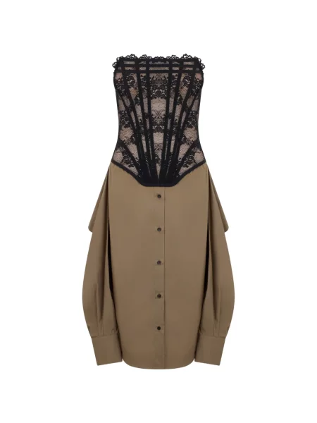 Sukienka koronkowa Giuseppe Di Morabito koronkowa brązowa