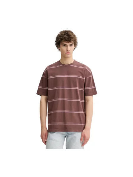 Samsoe Samsoe t-shirt SAHAKEEM wzorzysty brązowy