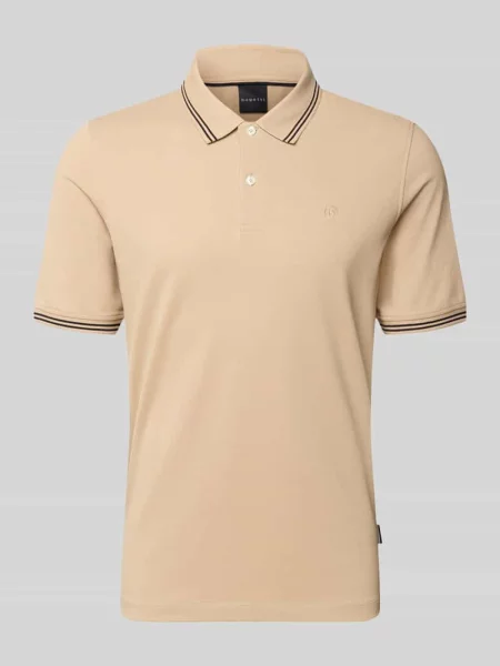 Koszulka polo o kroju regular fit z wyhaftowanym logo Bugatti beżowa