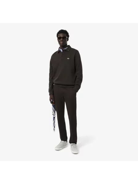 Lacoste Spodnie Chino O Dopasowanym Kroju Z Elastycznej Bawełny brązowy