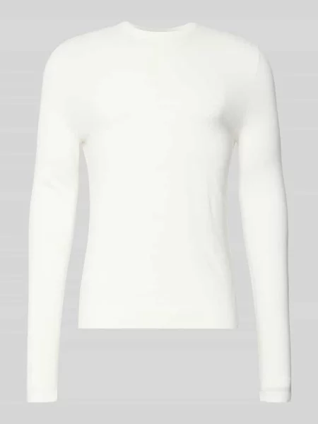 Sweter z dzianiny o kroju regular fit z mieszanki model ‘SAN CODY-CV’ Hugo biały