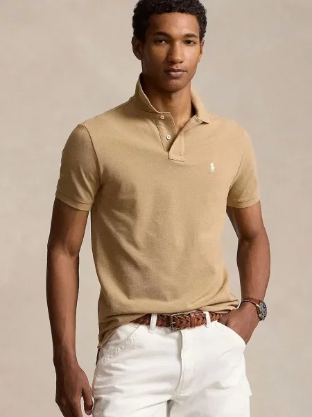 Tricou polo Polo Ralph Lauren bej