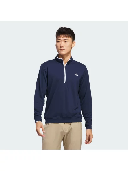 Lekki bluza dresowa Adidas z zamkiem błyskawicznym do połowy granatowa