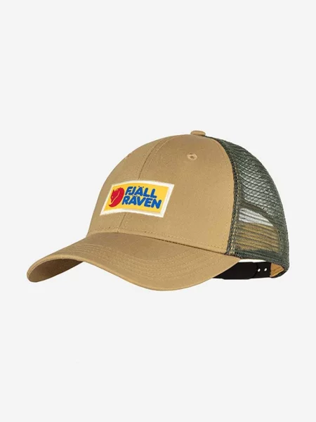 Шапка с козирка Fjallraven Vardag с апликация кафяво