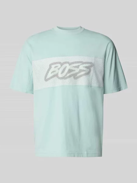 Krój regular fit t-shirt z czystej bawełny model TE_BAYMESH' Boss Orange