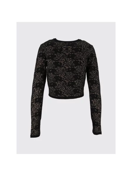 Pulover Elisabetta Franchi din dantelă negru