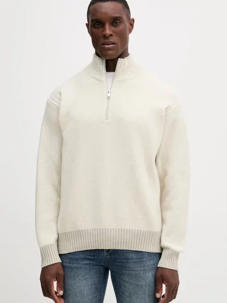 BOSS Orange pulover light cu turtleneck bej