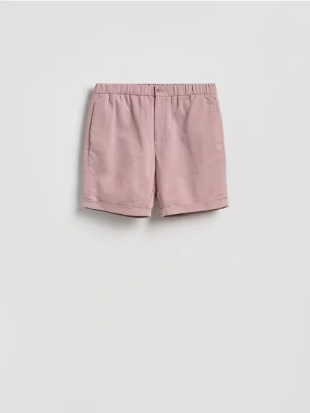 Reserved Pantaloni scurți regular cu adaos de in roz-pudră roz