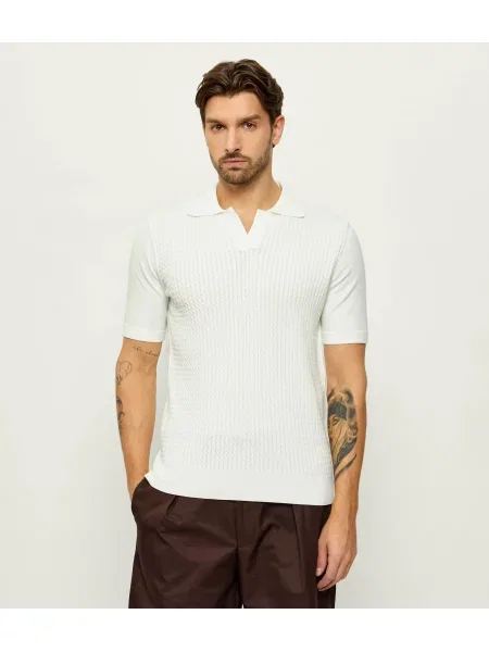 Tricou polo Oscar Jacobson alb