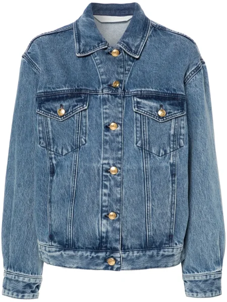 Geacă de blugi Palm Angels cu broderie albastru
