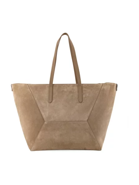 Shopperka Brunello Cucinelli skórzana brązowa