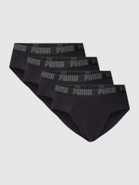 Slipy z elastycznym z logo w zestawie 4 szt. Puma czarne