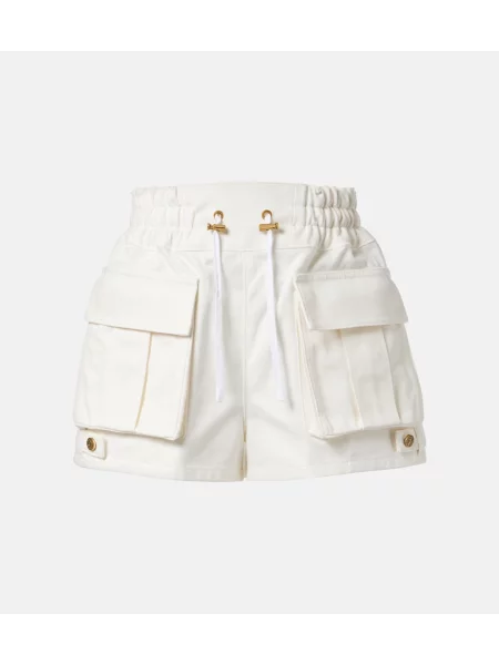 Pantaloni scurți din denim Balmain alb