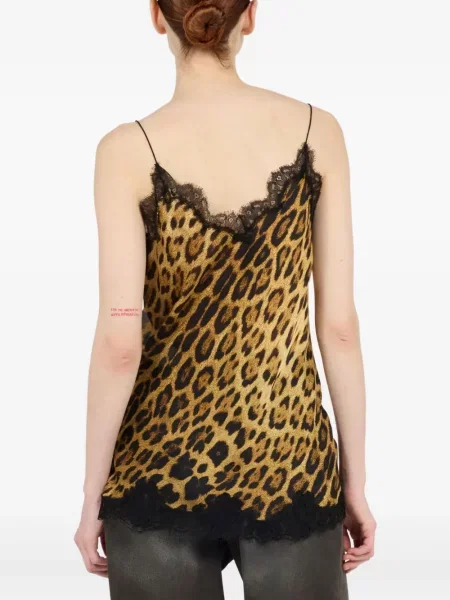 Top Roberto Cavalli cu imagine cu imprimeu animal print maro