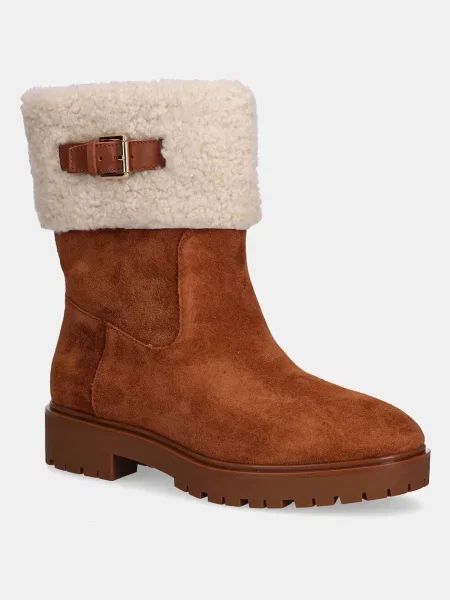 Lauren Ralph Lauren cizme din piele întoarsă Allyson Srlg maro