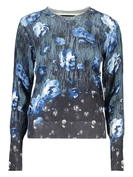 Gėlėtas raštuotas megztinis Desigual mėlyna