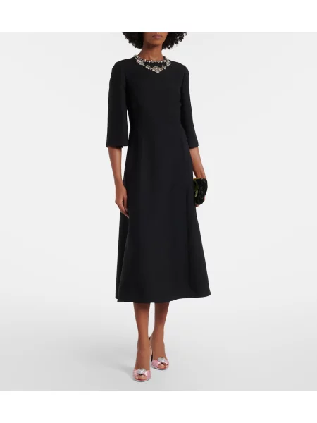 Rochie midi Valentino din crep negru