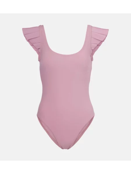 Plavky Karla Colletto s volánmi ružová