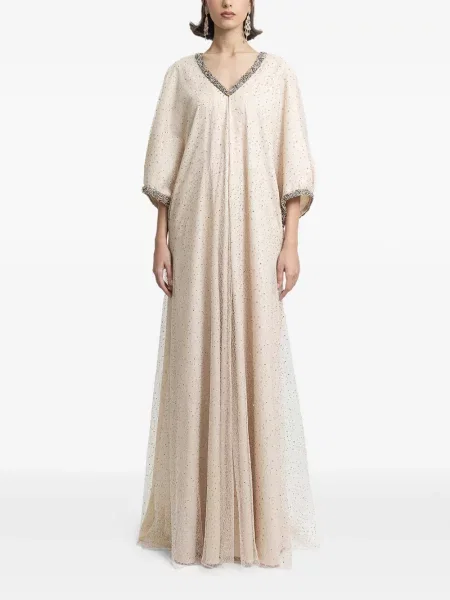 Maxi rochie maxi Gemy Maalouf cu decolteu în V de costum