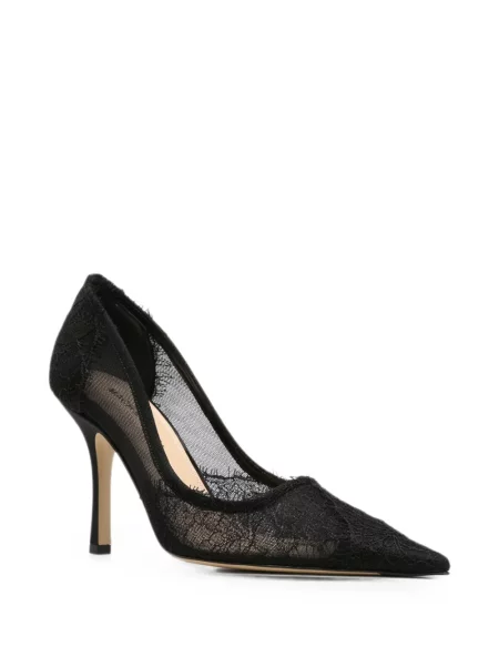 Pantofi cu toc Mach & Mach din dantelă negru