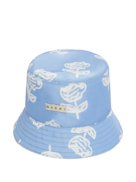 Pălărie Marni cu model floral cu imagine albastru