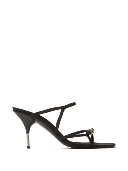 Papuci tip mules Versace cu bretele negru