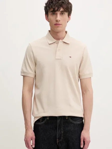 Tricou polo Tommy Jeans bej
