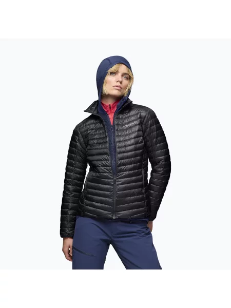 Geacă cu puf pentru femei NORRONA Trollveggen Super Light caviar black negru