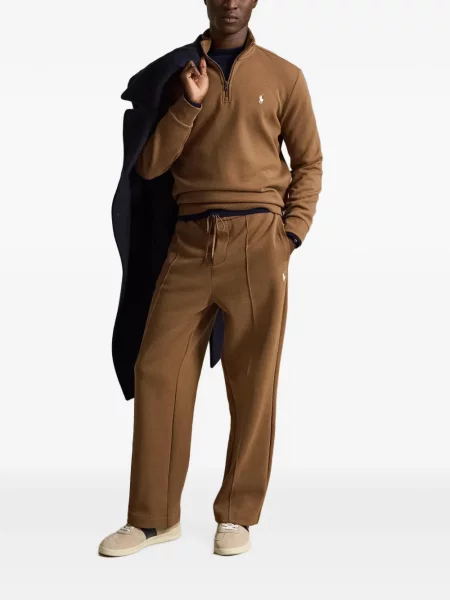 Hímzett csíkos galléros pólóing Polo Ralph Lauren kék