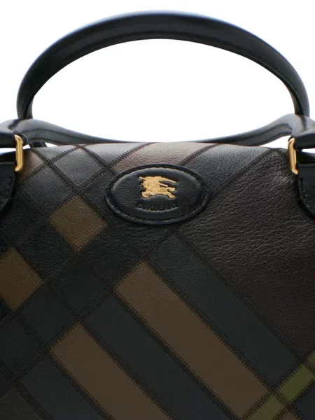 Valiză Burberry din piele în carouri negru