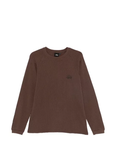 Pulover Stüssy tricotate cu imagine maro